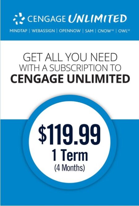Cengage Unlimited subscription, 4 months, 1st Edition