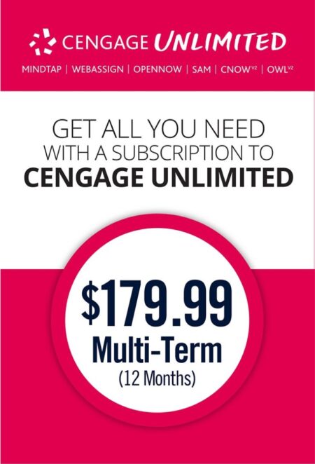 Cengage Unlimited subscription, 12 months, 1st Edition